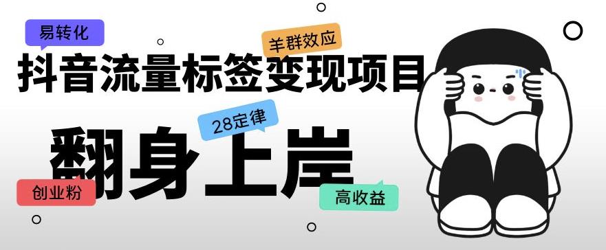 抖音流量标签变现项目，抖音创业粉轻松转化，单价高收益简单-逐浪前行