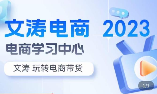 文涛电商·7天零基础自然流起号，​快速掌握店铺运营的核心玩法，突破自然展现量，玩转直播带货-逐浪前行