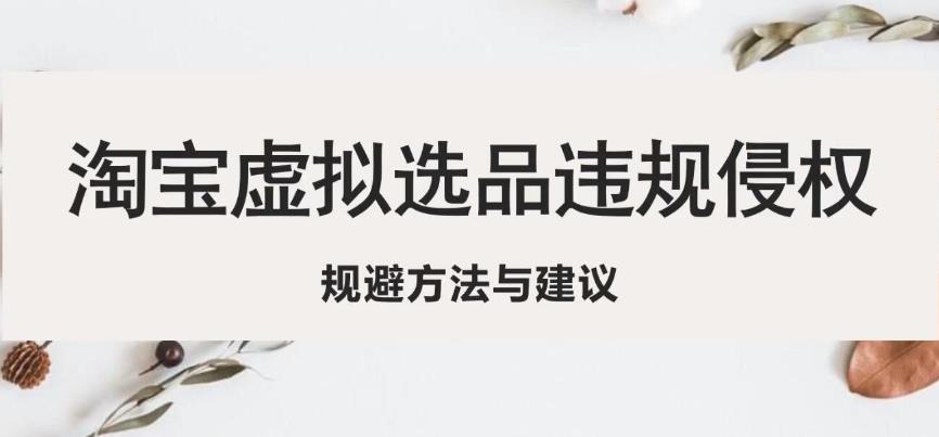 淘宝虚拟违规侵权规避方法与建议，6个部分详细讲解，做虚拟资源必看-逐浪前行