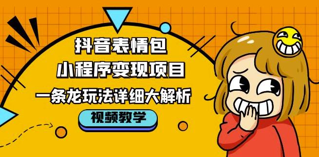 抖音表情包小程序变现项目，一条龙玩法详细大解析，视频版学习！-逐浪前行