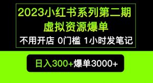 2023小红书系列第二期虚拟资源私域变现爆单,不用开店简单暴利0门槛发笔记【揭秘】-逐浪前行