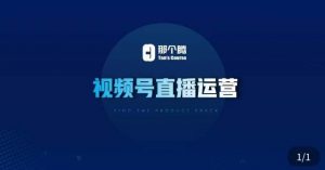 那个腾·视频号直播运营,视频号直播推流逻辑/流量渠道解析/直播起号攻略/直播实操技巧-逐浪前行