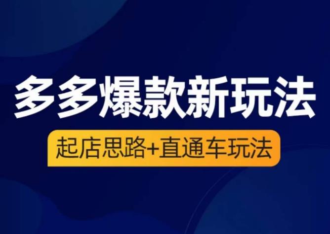 海神·多多爆款新玩法，​起店思路+直通车玩法（3节精华课）-逐浪前行