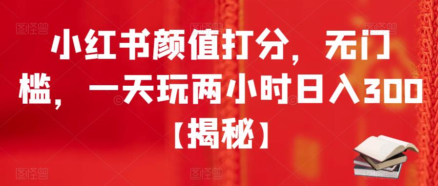 小红书颜值打分，无门槛，一天玩两小时日入300+【揭秘】-逐浪前行