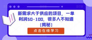 新需求大于供应的项目,一单利润50-100,很多人不知道【揭秘】-逐浪前行