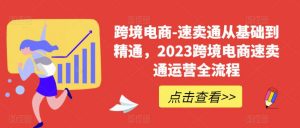跨境电商-速卖通从基础到精通,2023跨境电商速卖通运营全流程-逐浪前行