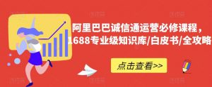 阿里巴巴诚信通运营必修课程,1688专业级知识库/白皮书/全攻略-逐浪前行