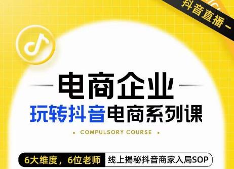 玺承·电商企业玩转抖音电商系列课，6大维度，6位老师，线上揭秘抖音商家入局SOP-逐浪前行