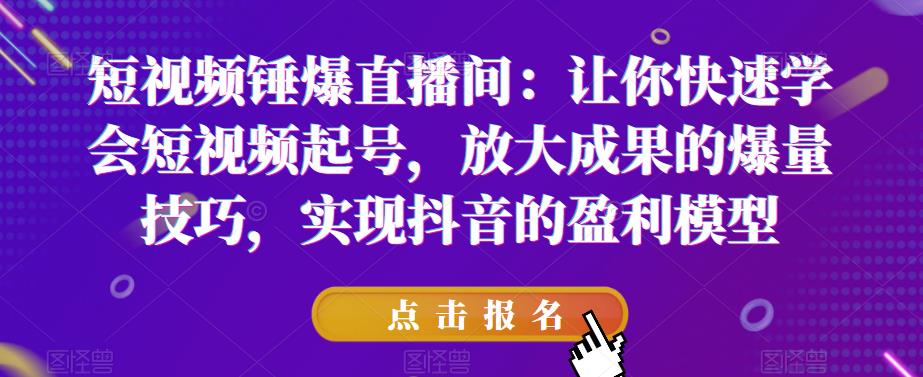 短视频锤爆直播间：让你快速学会短视频起号，放大成果的爆量技巧，实现抖音的盈利模型-逐浪前行