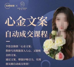 心金文案自动成交课程,教你写出既能深入人心又能吸金的文案,实现朋友圈自动成交效果-逐浪前行