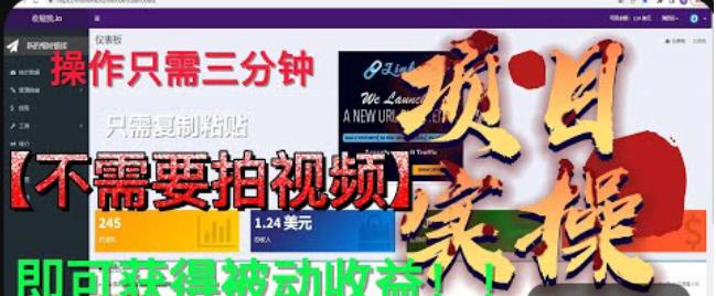 最新国外掘金项目，不需要拍视频，即可获得被动收益，只需操作三分钟实现躺赚!【揭秘】-逐浪前行