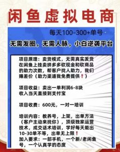 外边收费600多的闲鱼新玩法虚似电商之拼多多助力项目,单号100-300元-逐浪前行