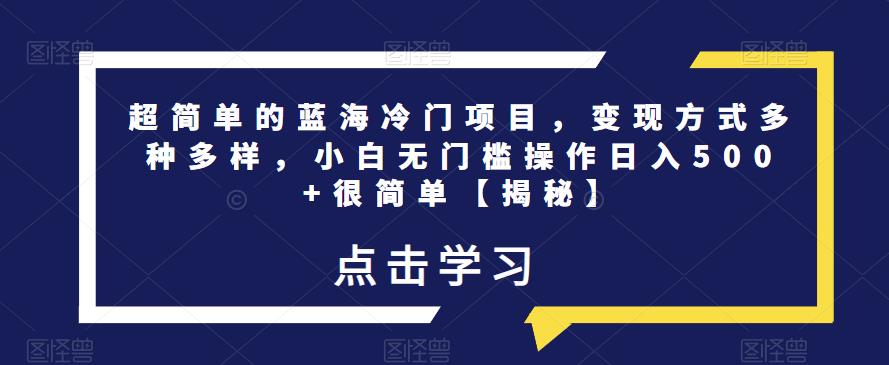 超简单的蓝海冷门项目，变现方式多种多样，小白无门槛操作日入500+很简单【揭秘】-逐浪前行