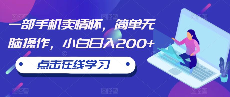 一部手机卖情怀，简单无脑操作，小白日入200+【揭秘】-逐浪前行