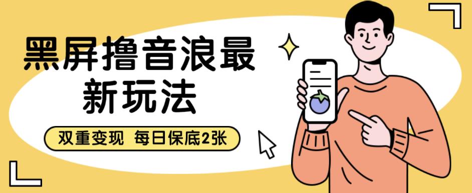 黑屏撸音浪最新玩法，双重变现，每日保底2张【揭秘】-逐浪前行
