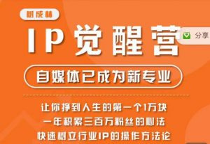 树成林·IP觉醒营,快速树立行业IP的操作方法论,让你赚到人生的第一个1万块-逐浪前行