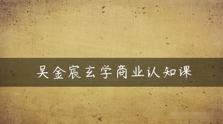 吴金宸玄学商业认知课，传统文化商业认知课-逐浪前行