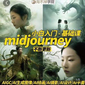 淘不掉学院·midjourney小白入门基础,AI摄影+AI设计+AI绘画-AIGC作图-逐浪前行
