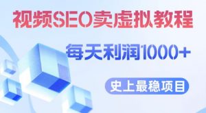 视频SEO出售虚拟产品每天稳定2-5单利润1000+史上最稳定私域变现项目【揭秘】-逐浪前行