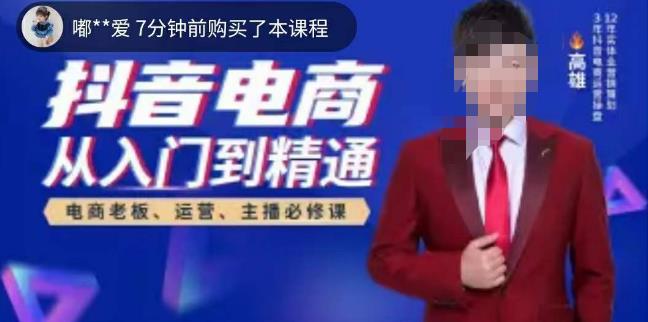 高雄哥·抖音电商从入门到精通，​从账号、流量、人货场、主播、店铺五个方面全面解析抖音电商核心逻辑-逐浪前行