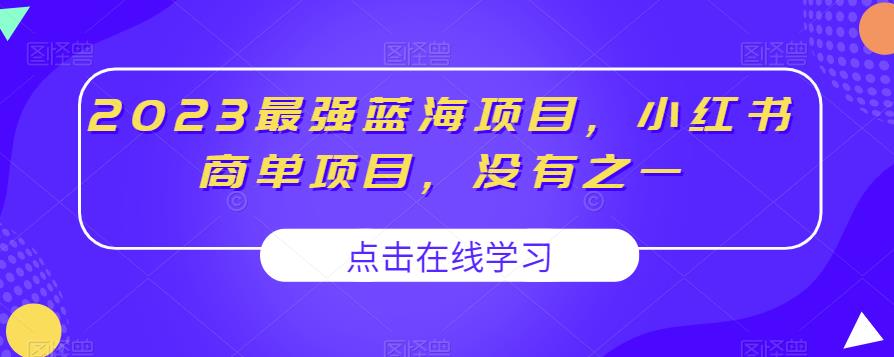 2023最强蓝海项目，小红书商单项目，没有之一【揭秘】-逐浪前行