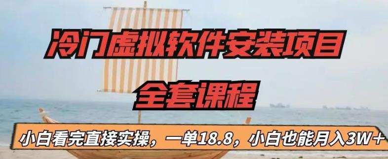 冷门虚拟软件安装项目，一单18.8，小白也能月入3W＋【揭秘】-逐浪前行