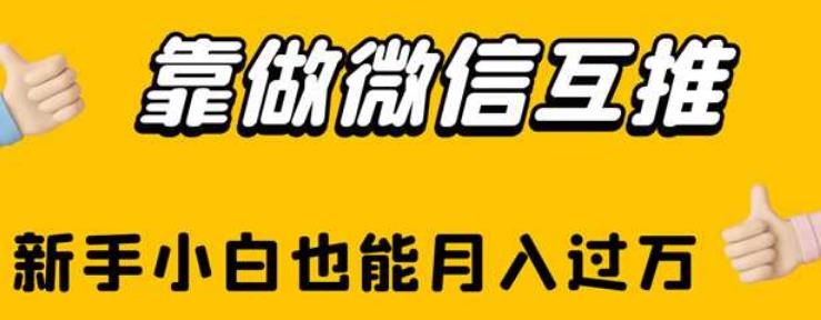 靠做微信互推，新手小白也能月入过万【揭秘】-逐浪前行