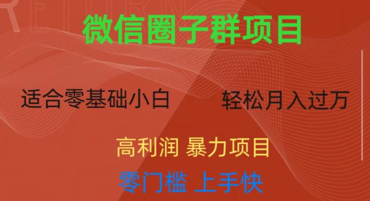 微信资源圈子群项目，零门槛，易上手，一个群1元，一天轻轻松松300+【揭秘】-逐浪前行