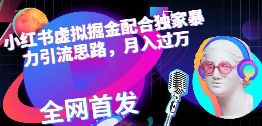 小红书虚拟掘金配合独家首发暴力引流思路，月入过万【揭秘】-逐浪前行