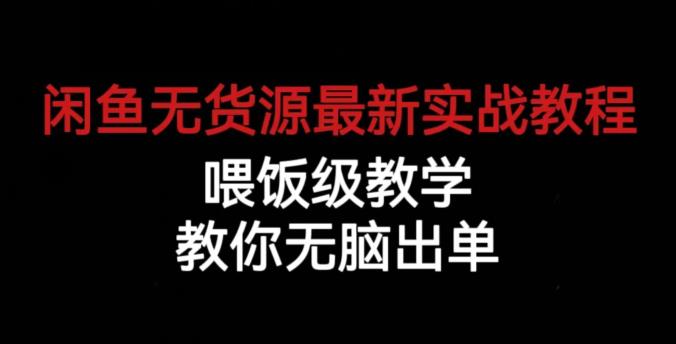 闲鱼无货源最新实战教程，喂饭级教学，教你无脑出单【揭秘】-逐浪前行