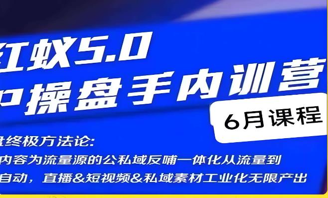 红蚁5.0IP操盘手内训营，IP操盘终极方法论-逐浪前行