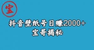 宝哥抖音壁纸号日赚2000+,不需要真人露脸就能操作【揭秘】-逐浪前行