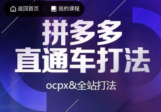 互力·拼多多直通车打法，ocpx&全站打法-逐浪前行