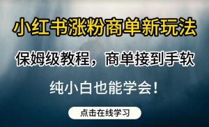 小红书涨粉商单新玩法,保姆级教程,商单接到手软,纯小白也能学会【揭秘】-逐浪前行