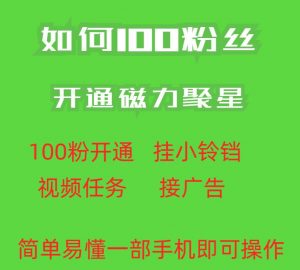 最新外面收费398的快手100粉开通磁力聚星方法操作简单秒开-逐浪前行