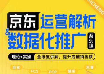 京东运营解析与数据化推广系列课，全维度讲解京东运营逻辑+数据化推广提升店铺销售额-逐浪前行