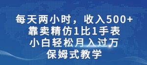 两小时,收入500+,靠卖精仿1比1手表,小白轻松月入过万!保姆式教学-逐浪前行