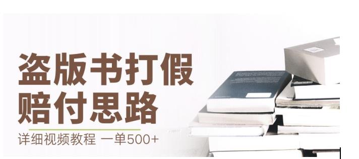 最新盗版书赔付打假项目，一单利润500+【详细玩法视频教程】【仅揭秘】-逐浪前行