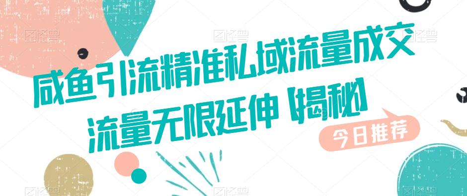 咸鱼引流精准私域流量成交流量无限延伸【揭秘】-逐浪前行