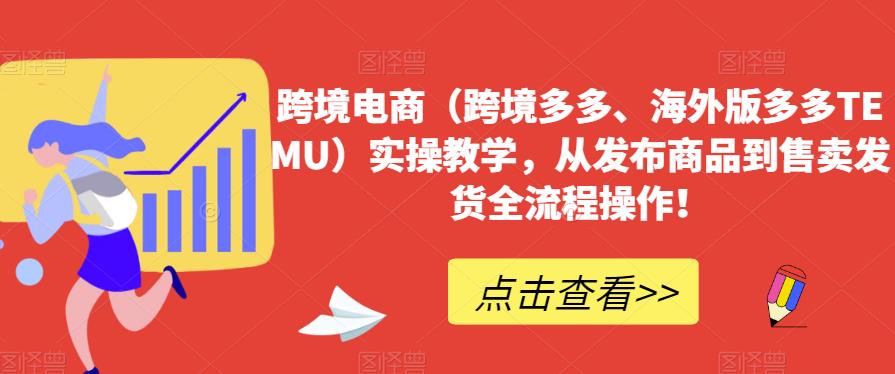 跨境电商（跨境多多、海外版多多TEMU）实操教学，从发布商品到售卖发货全流程操作！-逐浪前行