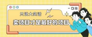 卖项目才是最好的项目一单3000+【揭秘】-逐浪前行