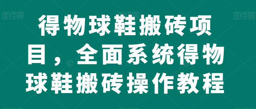 得物球鞋搬砖项目，全面系统得物球鞋搬砖操作教程【揭秘】-逐浪前行