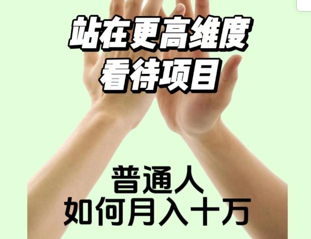 2023最火项目：站在更高维度看待项目，普通人如何月入十万【揭秘】-逐浪前行