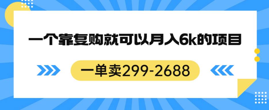 一单卖299-2688，一个靠复购就可以月入6k的暴利项目【揭秘】-逐浪前行