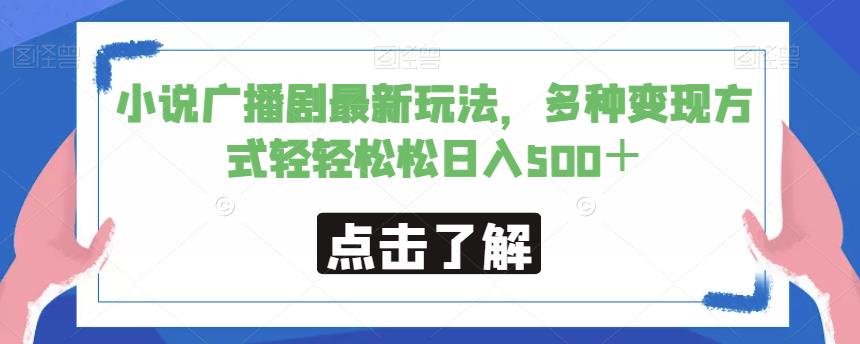 小说广播剧最新玩法，多种变现方式轻轻松松日入500＋【揭秘】-逐浪前行