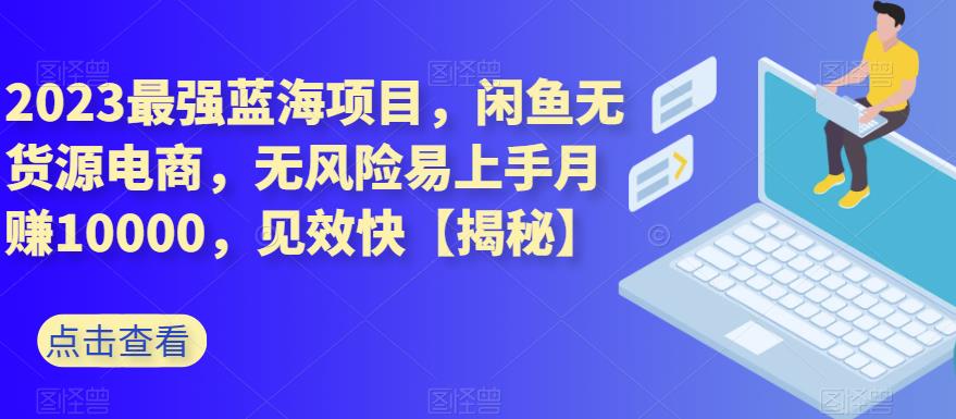 2023最强蓝海项目，闲鱼无货源电商，无风险易上手月赚10000，见效快【揭秘】-逐浪前行