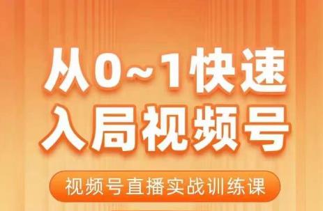 陈厂长·从0-1快速入局视频号课程，视频号直播实战训练课-逐浪前行