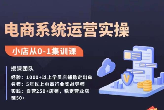 抖店精细化运营全案课，抖音​小店从0-1集训营，电商系统运营实操课-逐浪前行