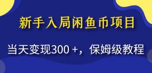 新手入局闲鱼币项目，当天变现300+，保姆级教程【揭秘】-逐浪前行