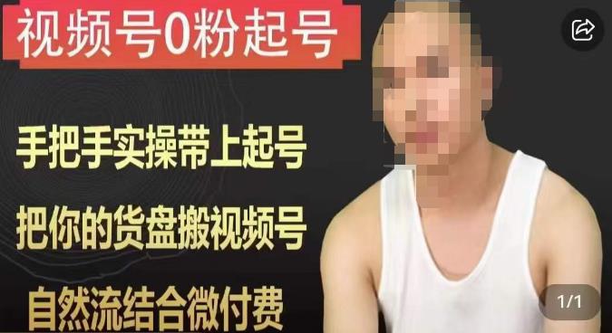 天诺老吴视频号0粉起号课程，手把手实操带上起号，把你的货盘搬视频号，自然流结合微付费-逐浪前行